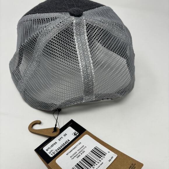 THE NORTH FACE Unisex Mudder Snapback Gray Patch Logo Trucker Hat NWT TNF - Picture 2 of 3